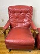 Vintage Red Rocker and Footstool