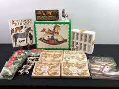 Large lot of Small Carousel Horses and Books
