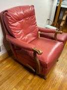 Vintage Red Rocker and Footstool