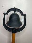 Cast Iron School Bell on Stand