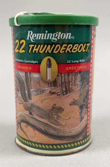 Remington 22 Thunderbolt Long Rifle Seasons Greetings Can, 375 Cartridges image