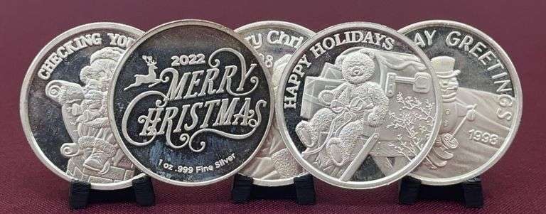 (5) Troy Ounce Christmas Silver Coins image