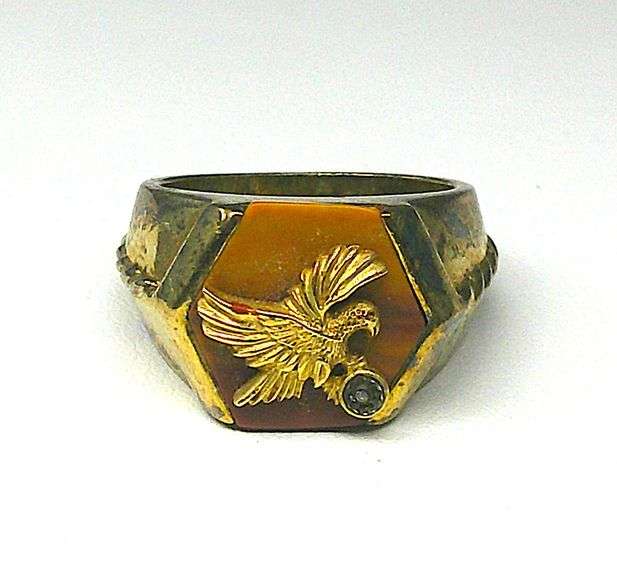 Marked "FM Sterling" Eagle Ring image