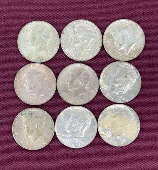 (9) Silver-Clad Kennedy Half Dollars image