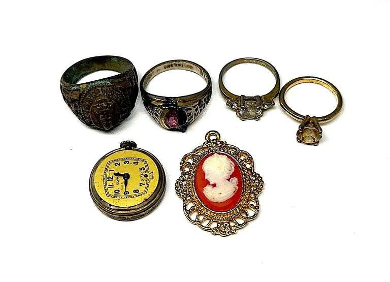 (2) Gold Electroplated Rings & Assorted Costume Jewelry image