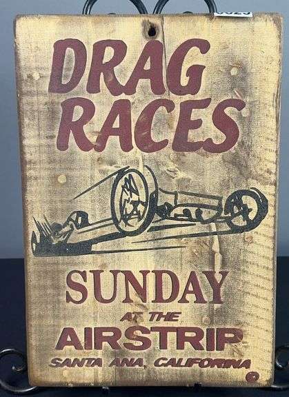Drag Racing Santa Ana, California Wooden Sign image