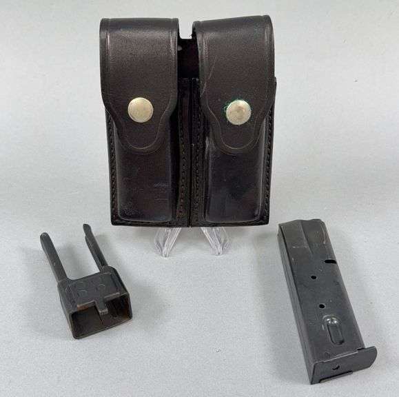 (3) S&W 9mm Magazines, Leather Mag Holster, & unloading Tool image