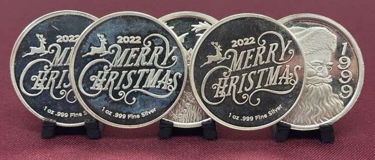 (5) Troy Ounce Christmas Silver Coins image