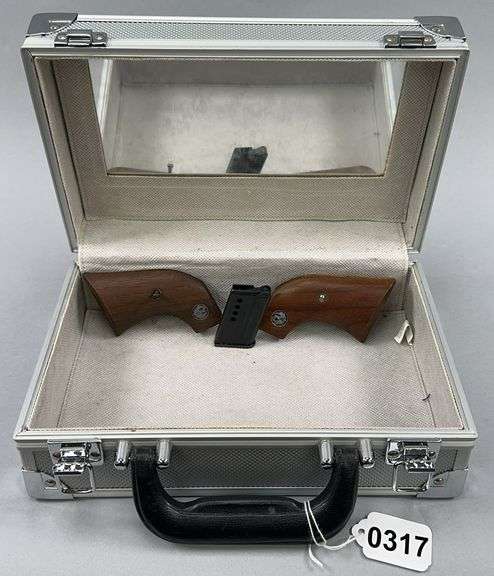 (2) Ruger Single Six Handles, .22 Rifle Magazine, & Carry Case image
