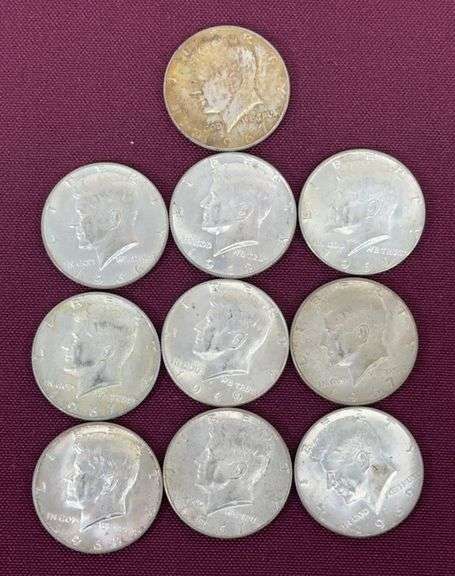 (10) Silver-Clad Kennedy Half Dollars image