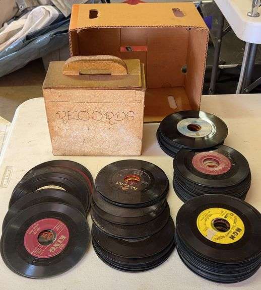 Box of 45 Vinyl Records image