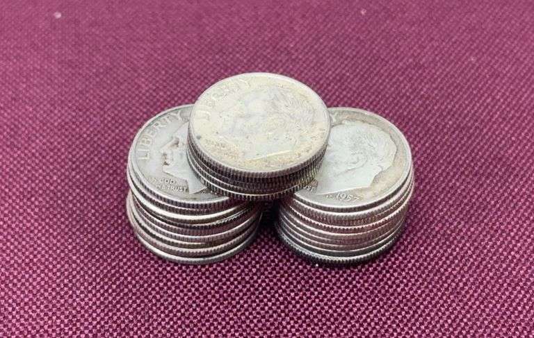 (25) Silver Dimes image