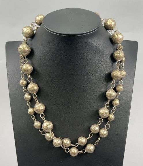 Hollow Silver? Beaded Necklace image