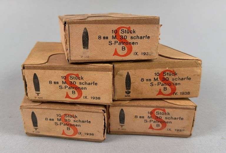 Stuck 8mm M 30 Scharfe S- Patronen B, 50 Rounds image