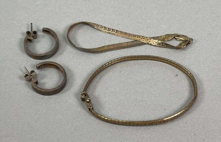 (2) .925 Bracelets & Pair of .925 Earrings image