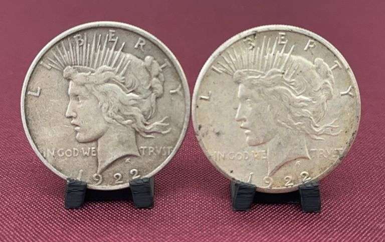 1922S & 1922 Silver Peace Dollars image