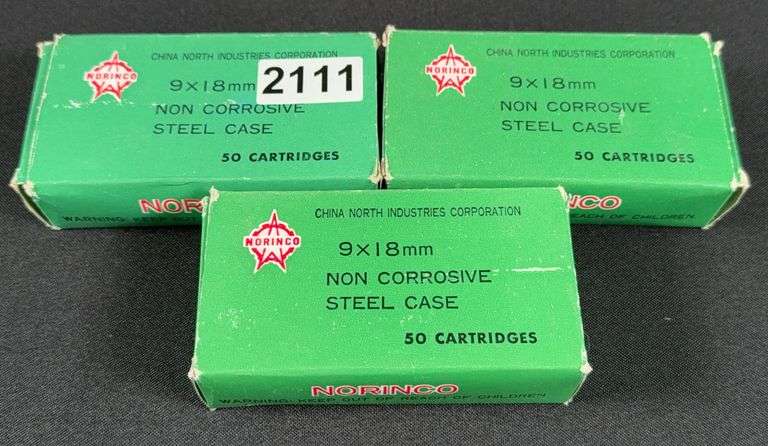 Norinco 9x18mm Non Corrosive Steel Case Rounds, 150 Count image