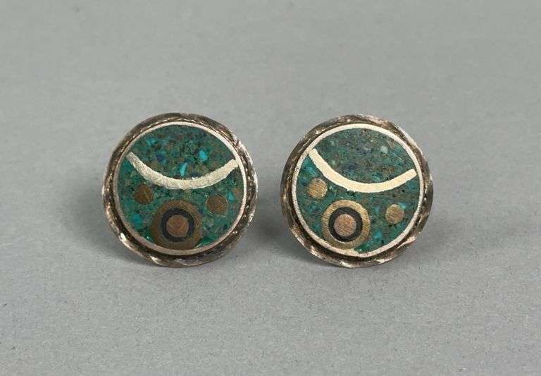 .925 Silver Native Style Cufflinks image