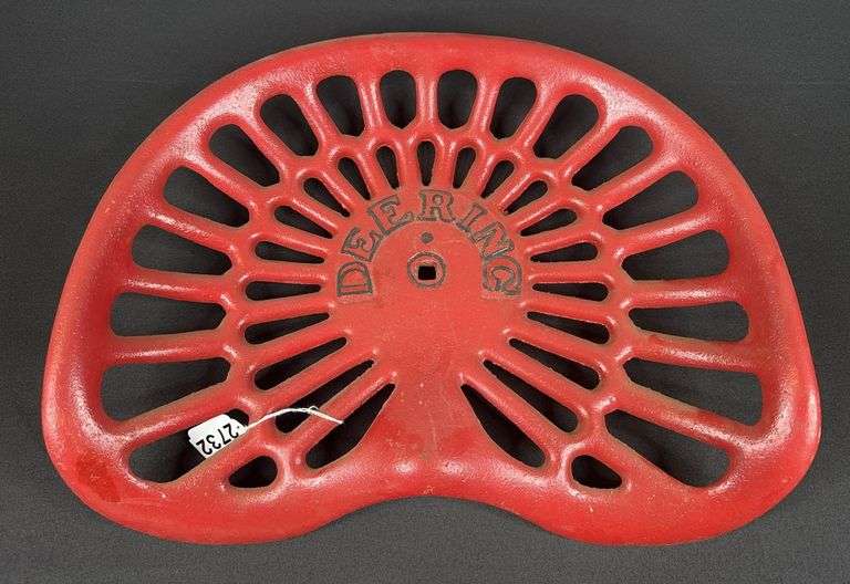 Deering Red Painted Cast Iron Seat image