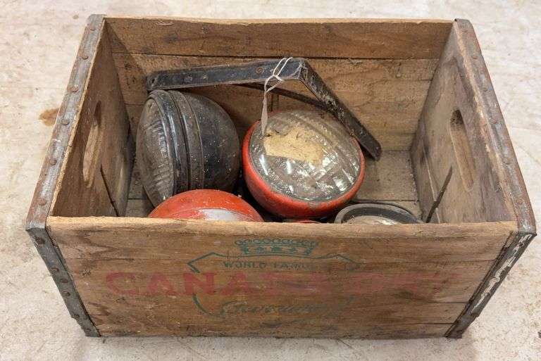 Canada Dry Wood Crate with (4) Vintage Headlights image