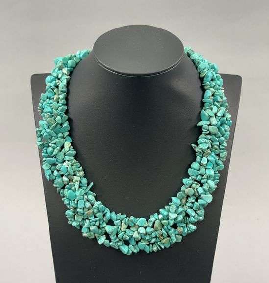 Multi Strand Turquoise Chip Necklace image