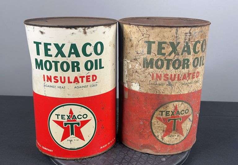 (2) Texaco Motor Oil Cans image