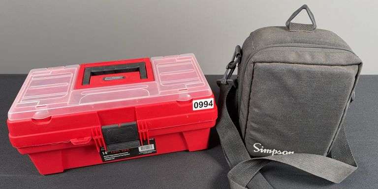Tool Shop 14” Tool Box With Electrical Contents & Simpson Multi Meter image