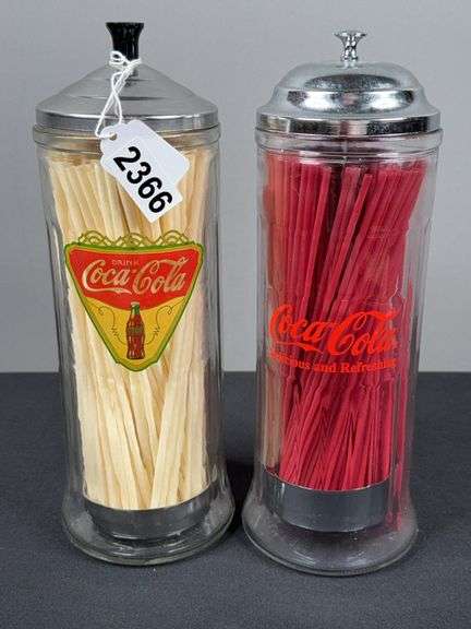 (2) Vintage Cocoa-Cola Straw Containers image
