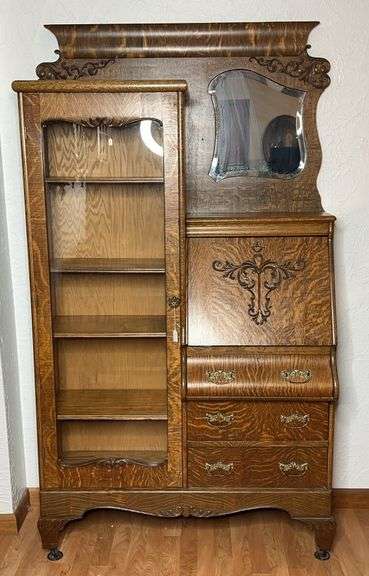 Side-By-Side Wooden Secretary Desk image