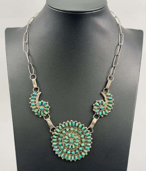 Unmarked Turquoise Themed Necklace image