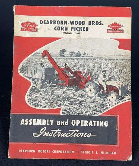 Ford Tractor Dearborn-Woods Bros Corn Picker Manual image