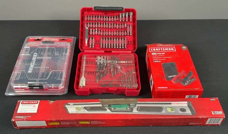 Craftsman Drilling & Driving Sets, Digital Level, & Jump Starter image