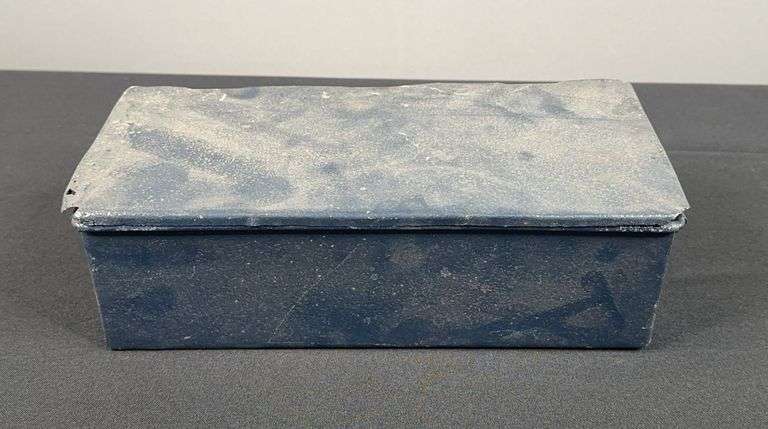 Vintage Metal Flip Top Lid Tool Box image