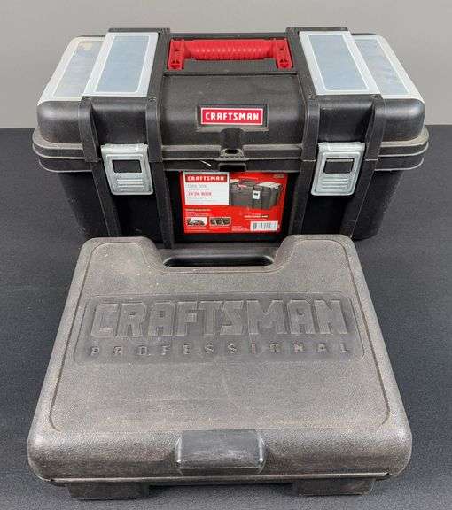 Craftsman 19” Wide Tool Box & Craftsman 3/8” Compact Corded Drill image