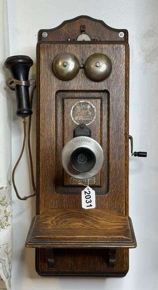 Vintage Hercules Oak Wall Phone image