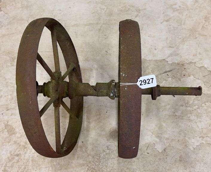 Set of 16” wheels on shaft. image