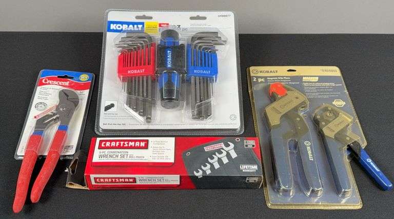 Kobalt Pliers, Allen Wrench Set, Craftsman Wrench Set, & Crescent Pliers image