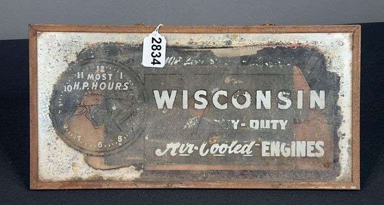 Wisconsin Air Cooled Engine Glass Hanging Sign image