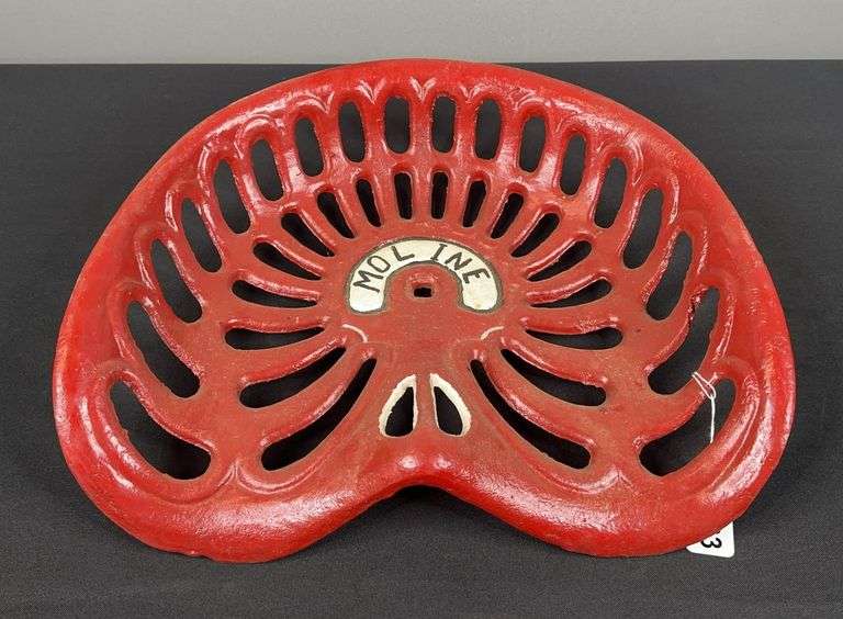 Moline Red Painted Cast Iron Seat image