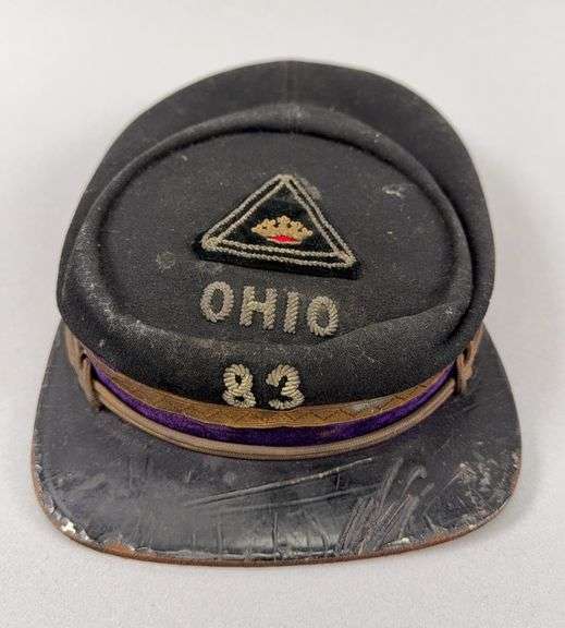 Civil War-Era 83rd Ohio Infantry Army Officer’s Forage Cap, AKA Kepi. & Hat Case image