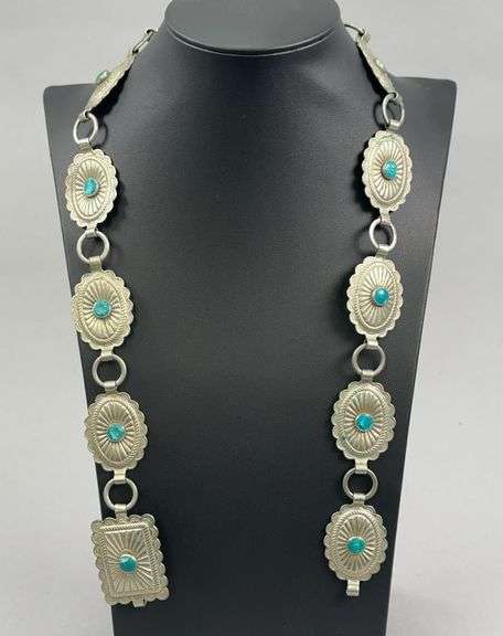 Unmarked Turquoise Concho Belt, Missing links image