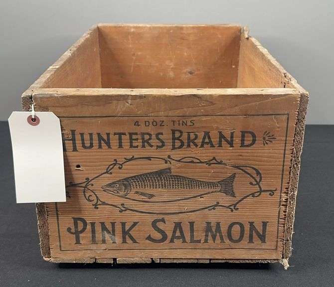 Hunters Brand Pink Salmon Wooden Crate image