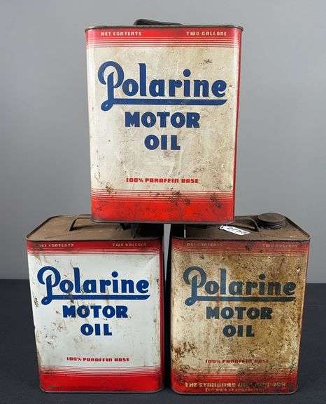 (3) Polarine Motor Oil Cans image