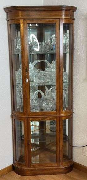 Illuminated Corner Curio Cabinet image