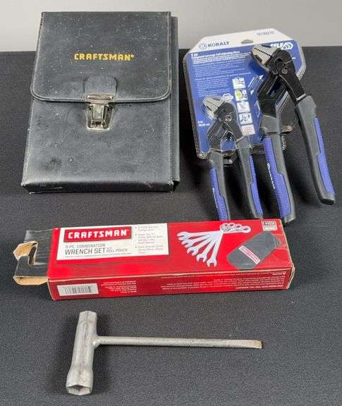 Kobalt Self Adjusting Pliers, Craftsman Wrench Set, & Misc. Tools image