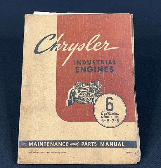 Chrysler Industrial 6 Cylinder Maintenance Manual image