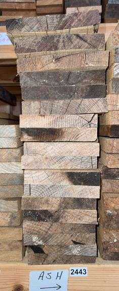 Stack of (18) Hard Wood, Rough Cut, Ash Boards image