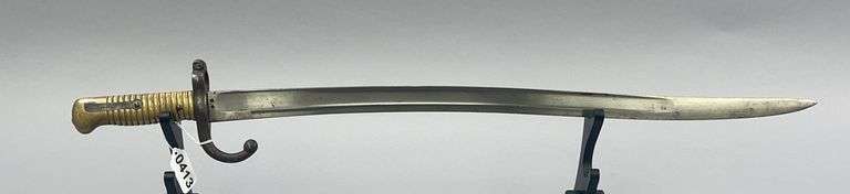 French M.M. 1866 Chassipot Yataghan Sword Bayonet with Matching Sheath Serial Number F3085 image