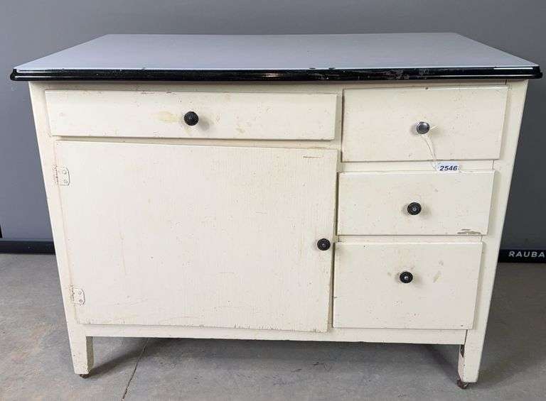 Enamel Top Kitchen Cabinet image