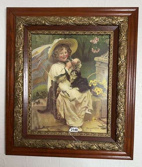 Framed Victorian-Style Painting “You Mustn’t Pull” image